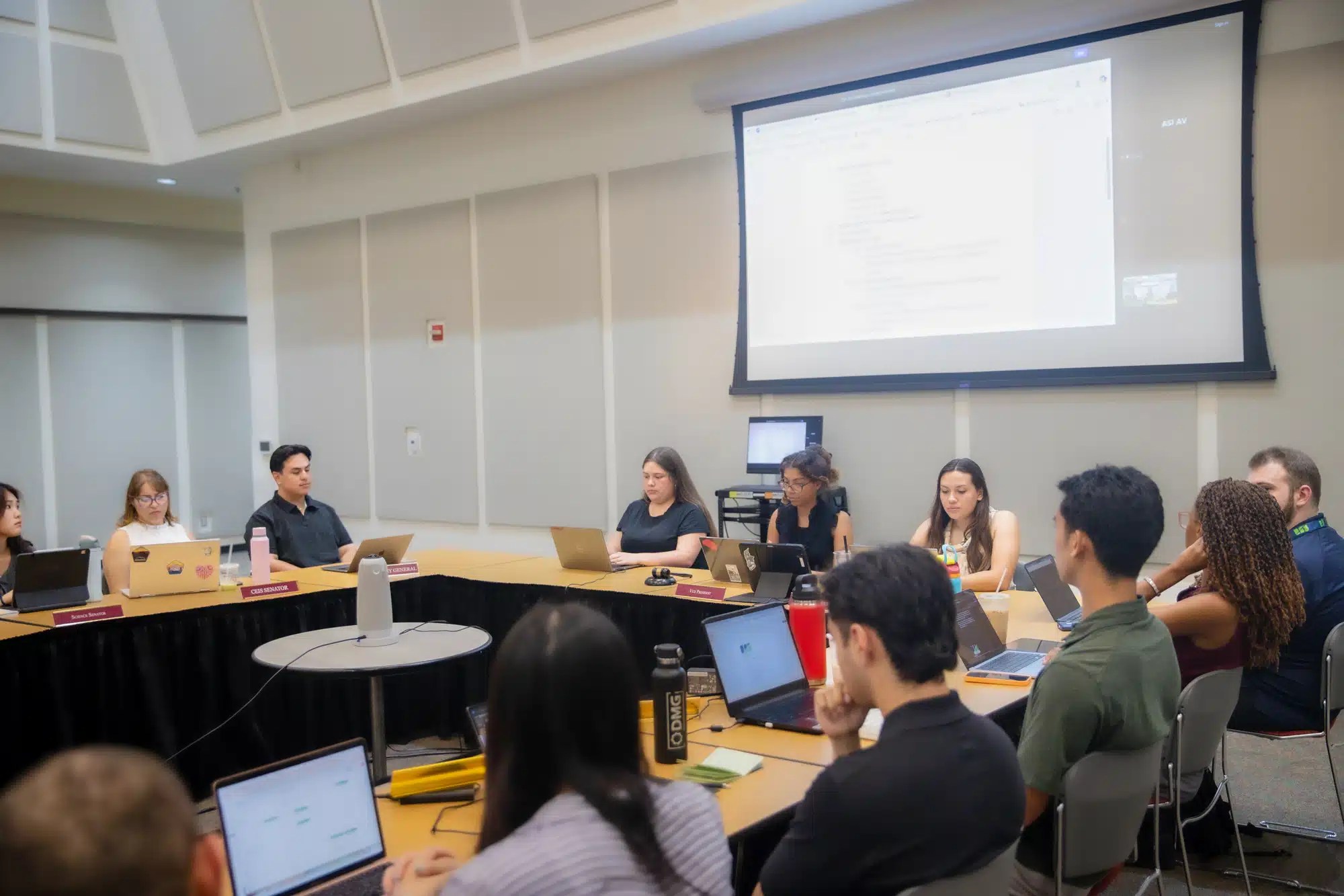 Student leaders in a committee meeting
