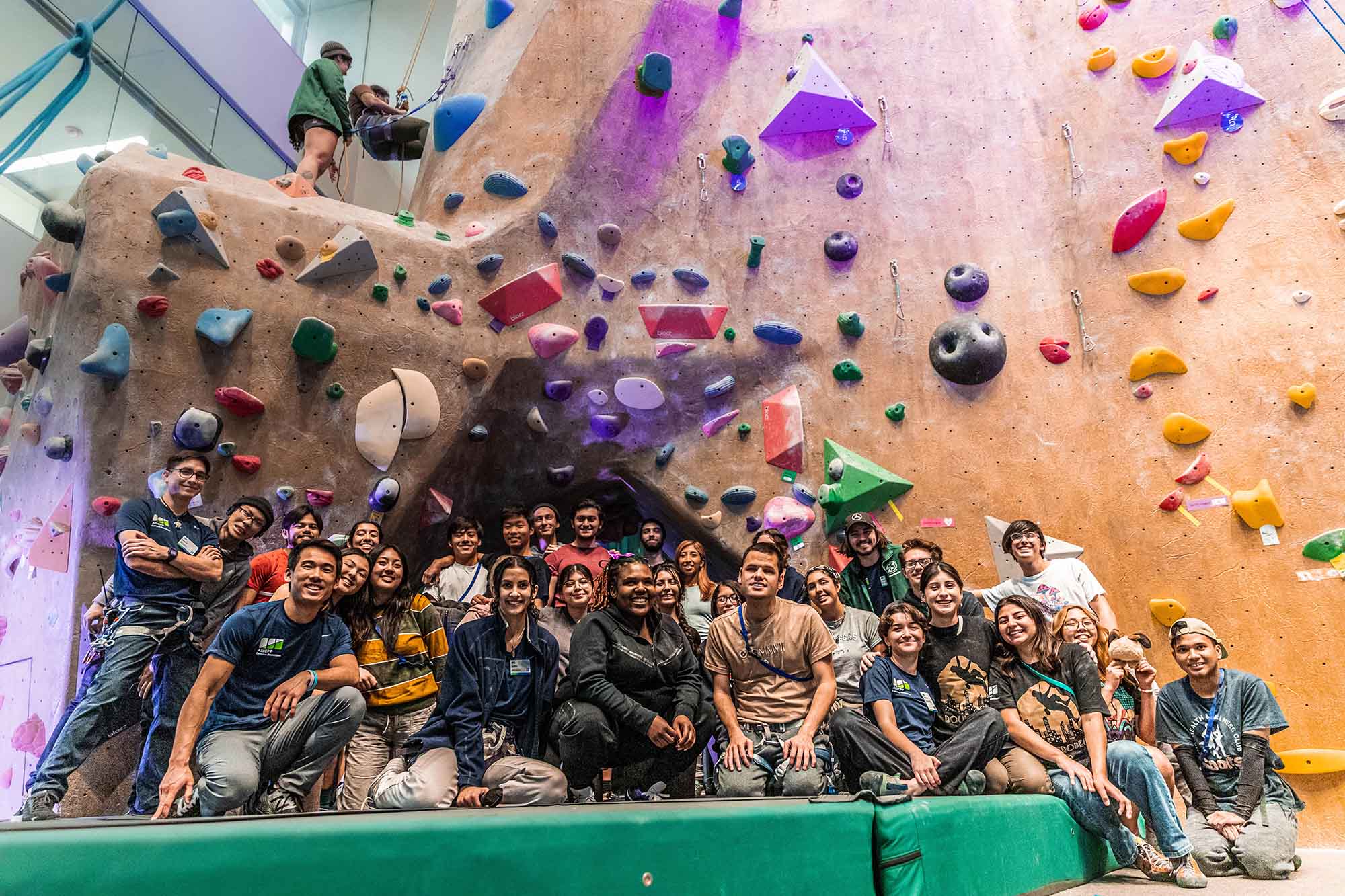 large group of students posing in front of the Bronco Peak