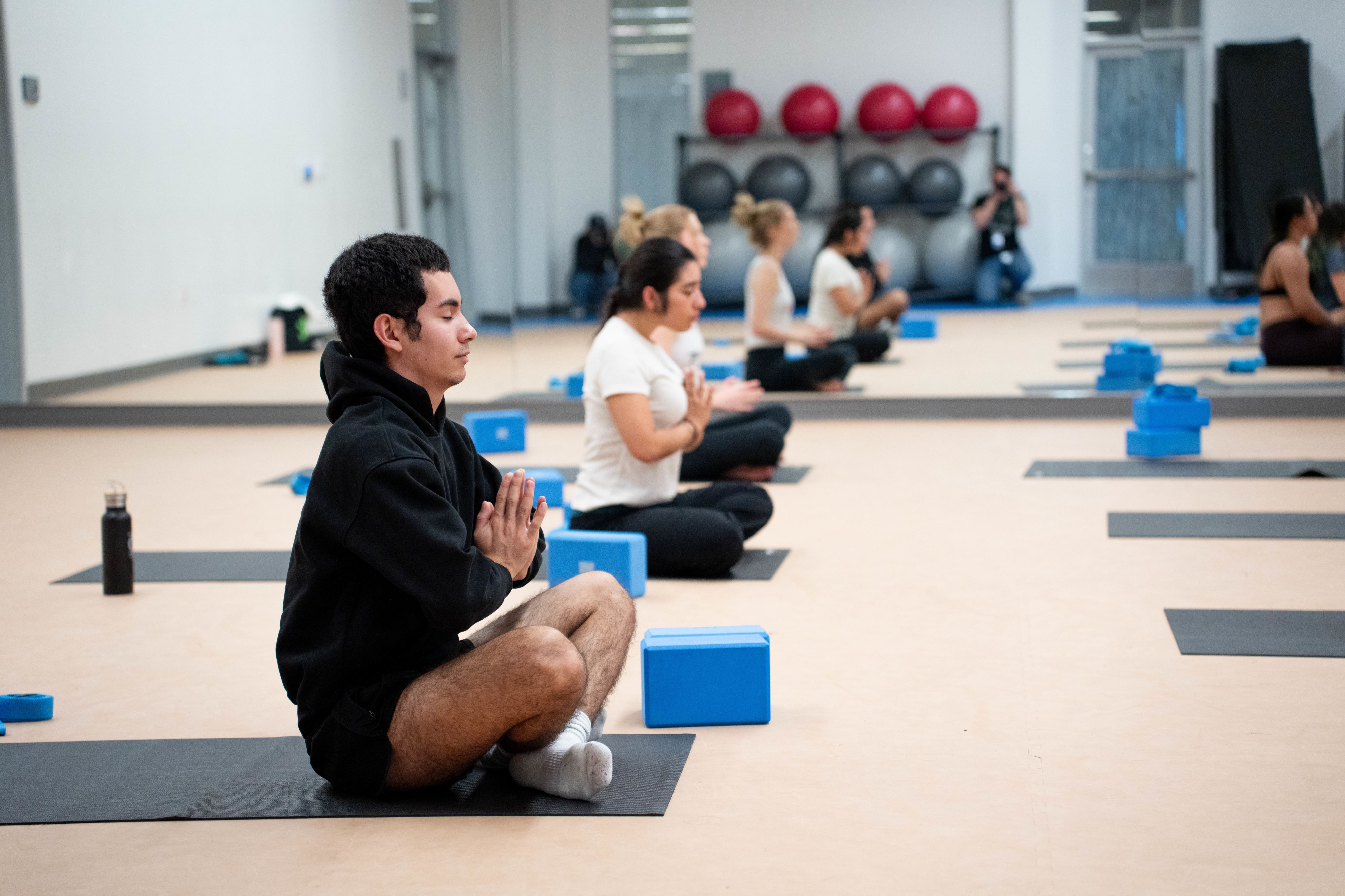 participants in a mindfulness class 