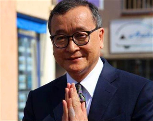 Cambodian opposition leader Sam Rainsy