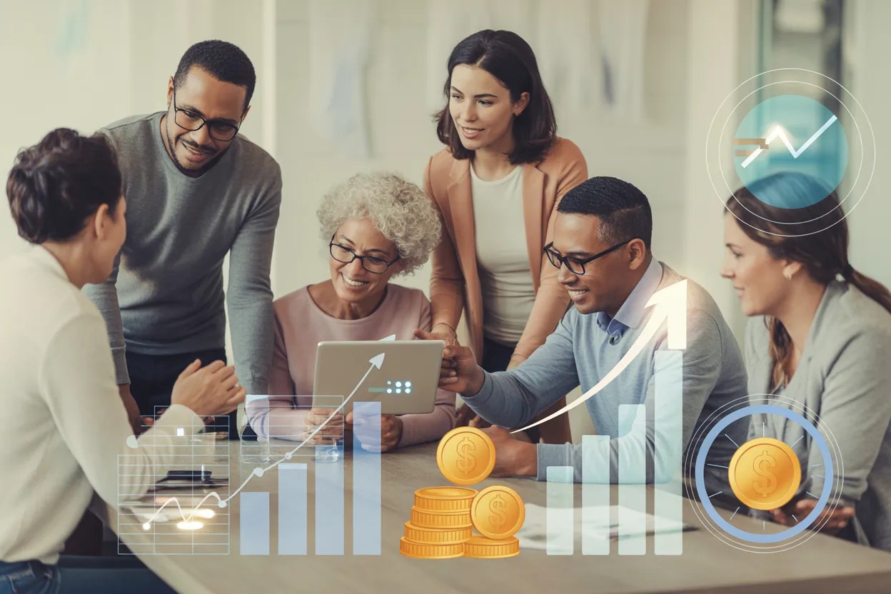 Empower Your Finances with an AFC Financial Coach guiding a diverse group of men, women, and couples toward financial confidence and growth.