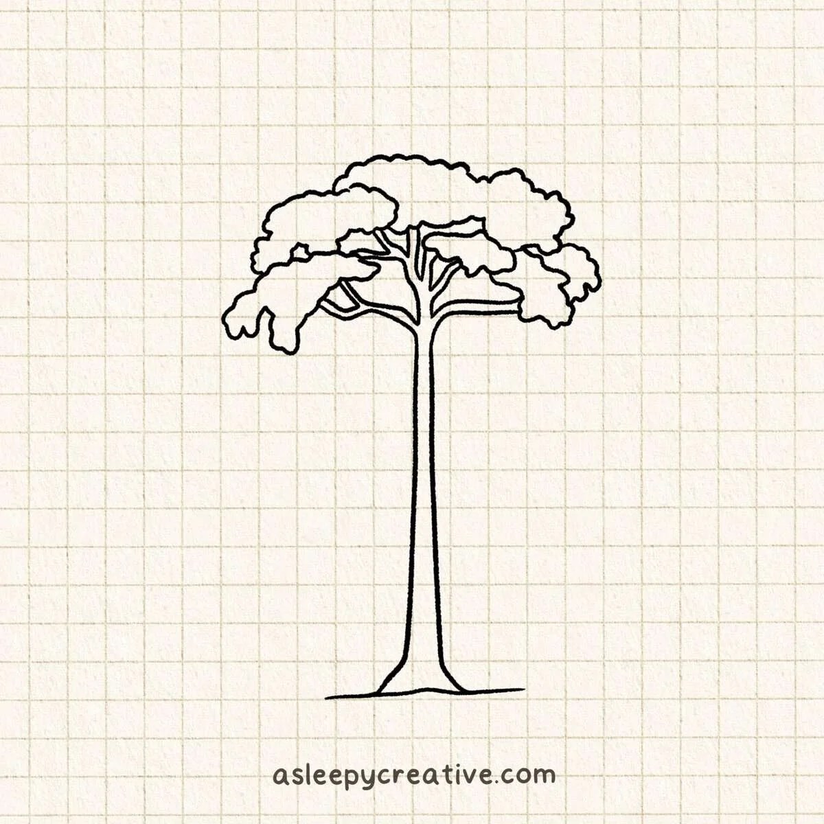 25+ cute and easy tree drawing ideas