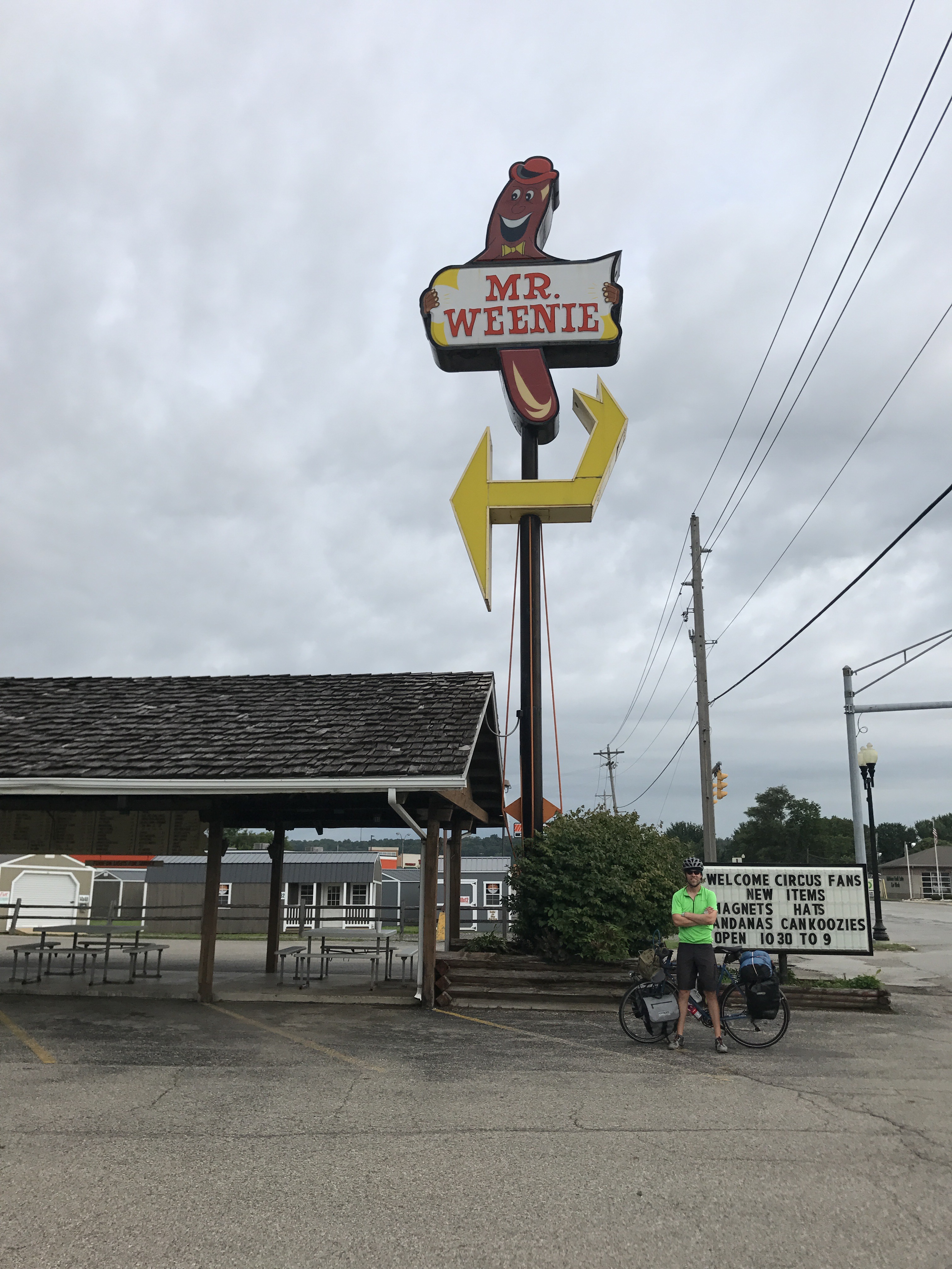 Nick at his Grandpa's hotdog stand.