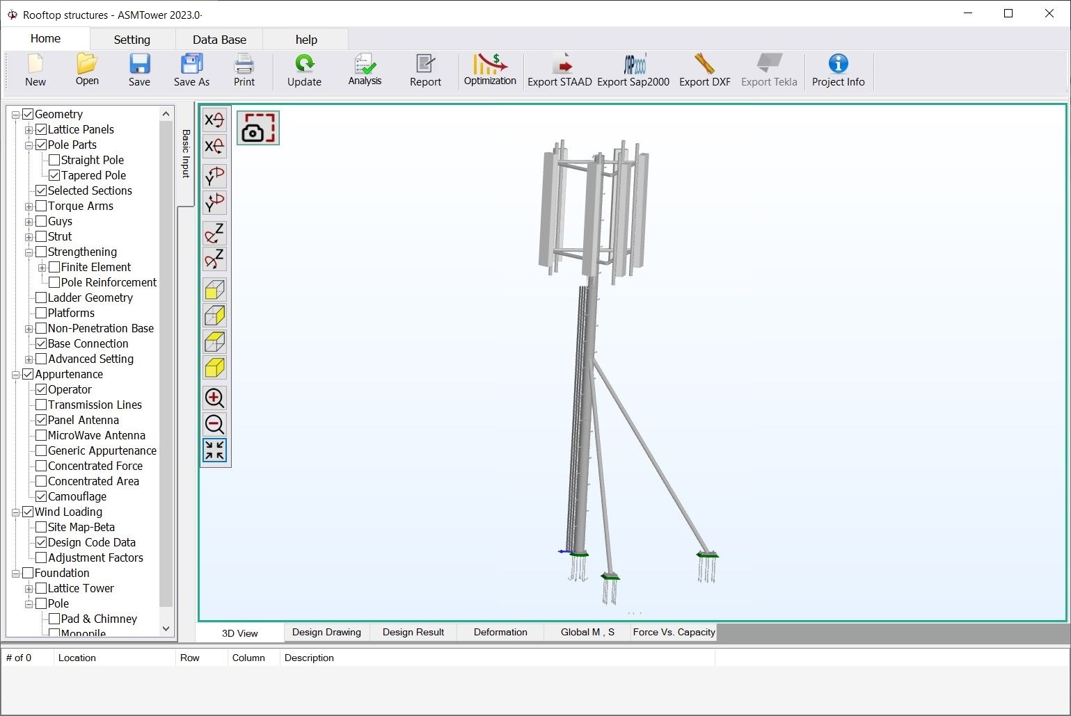 Rooftop Pole with two struts design