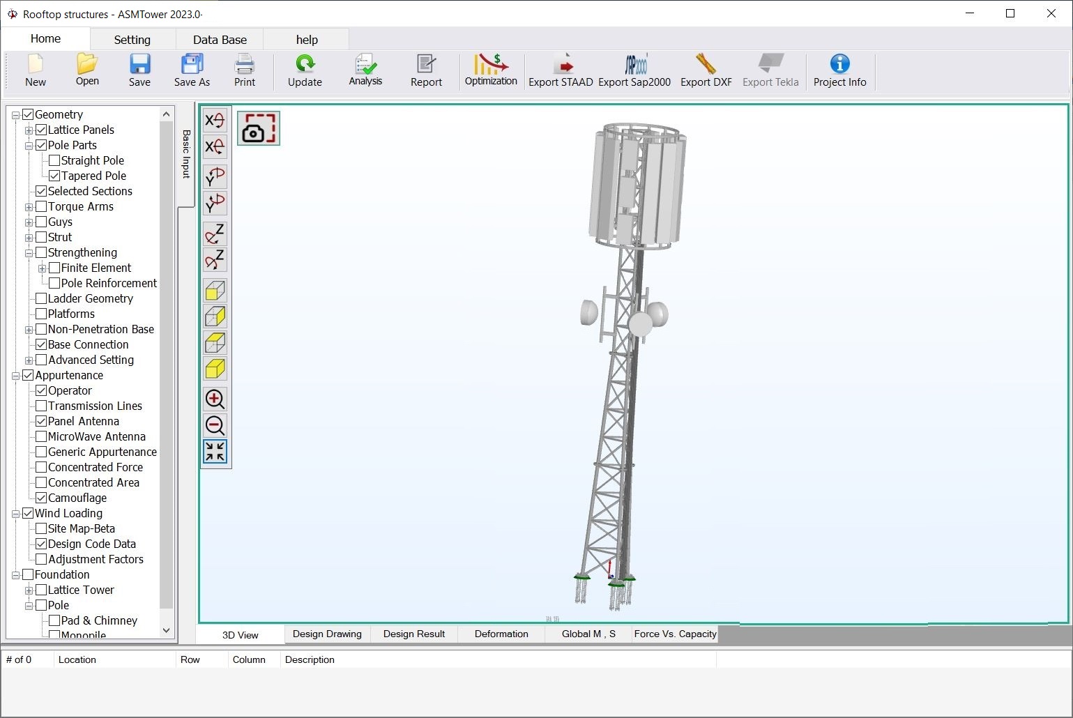 Self-supported tower rooftop structure design ASMTower