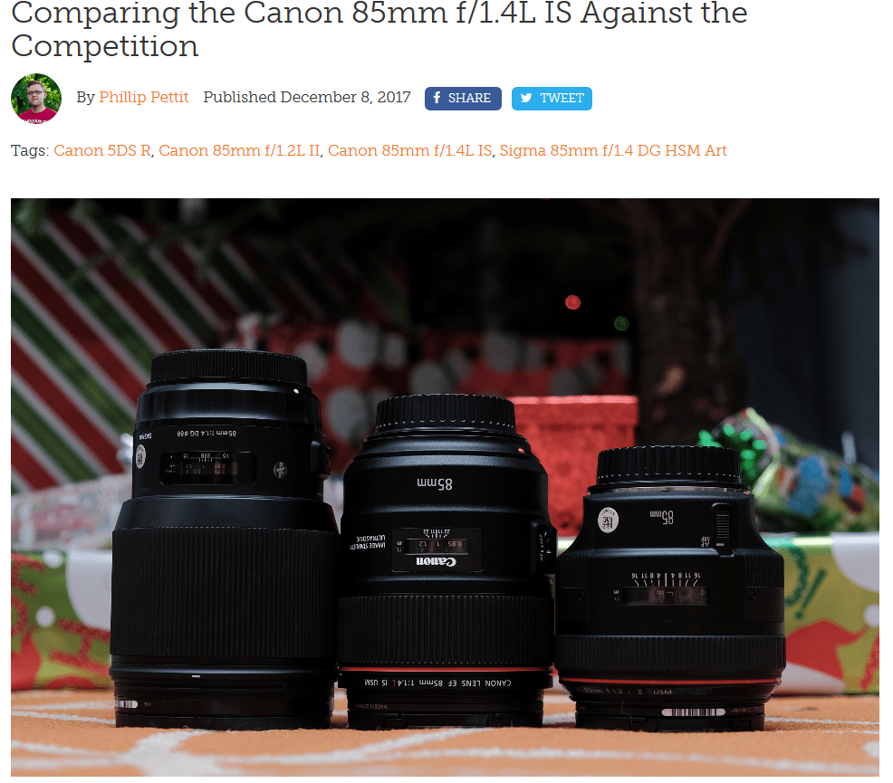 Canon EF85mm F1.4L IS USM