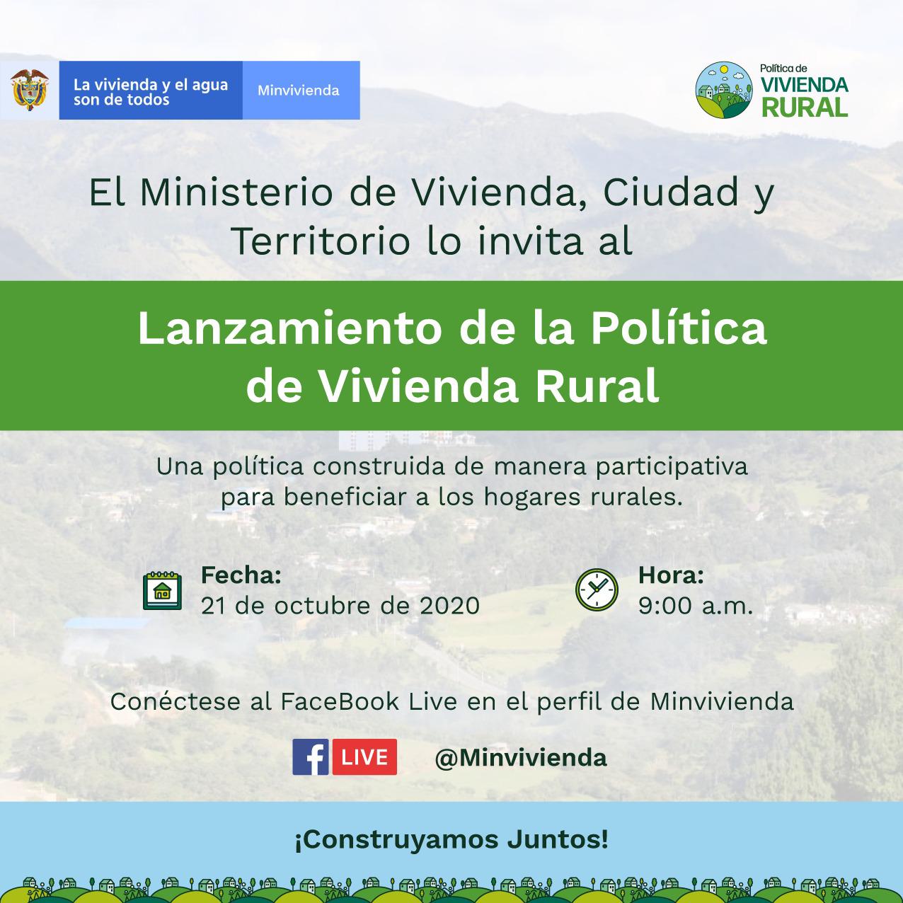 LANZAMIENTO DE POLITICA DE VIVIENDA RURAL