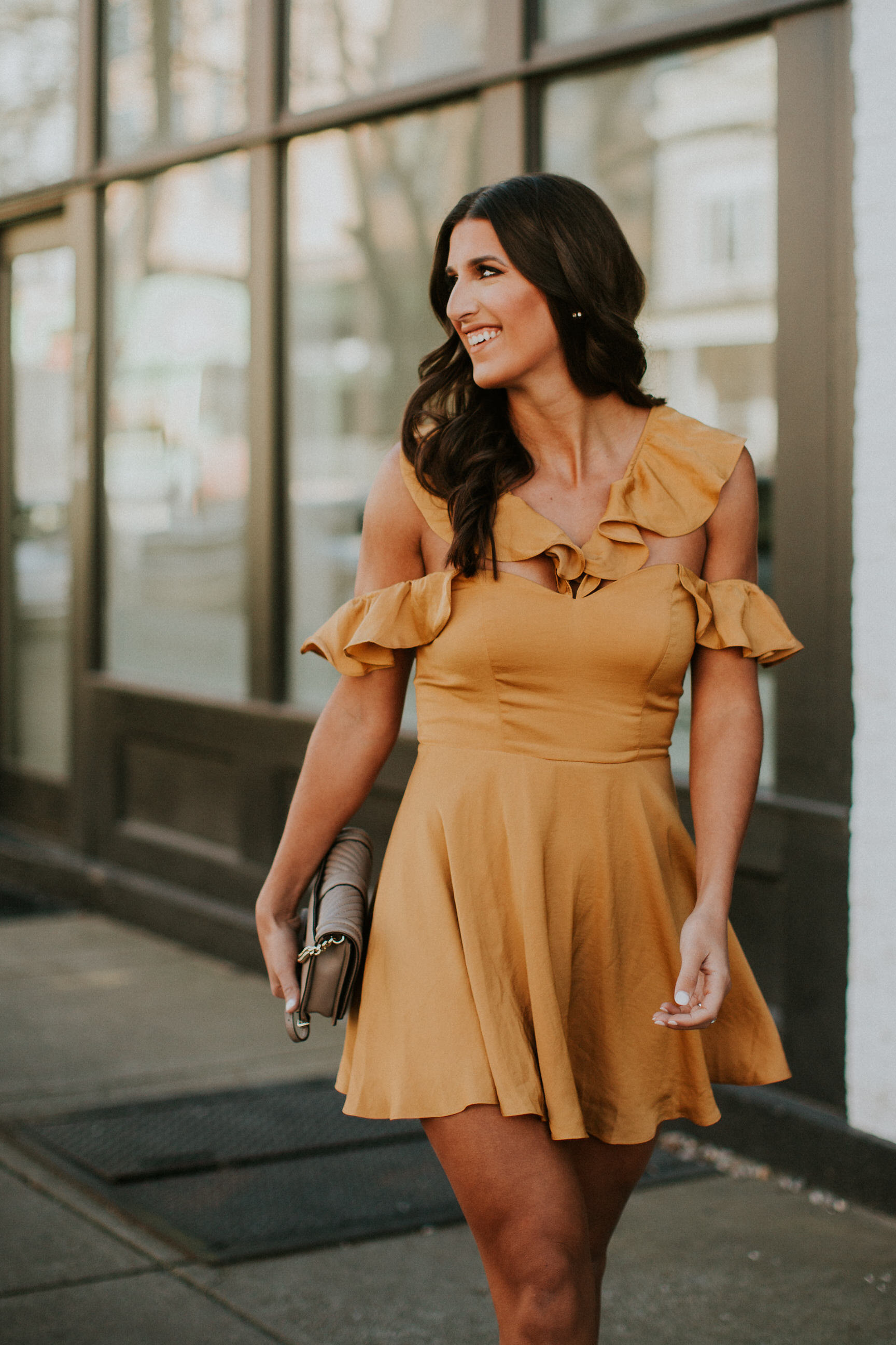 Gold Ruffle Dress A Southern Drawl