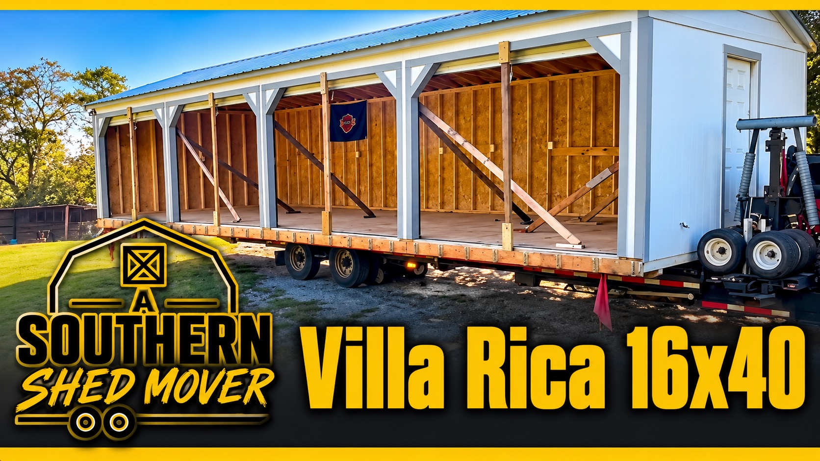 Portable building moving near Villa Rica, GA