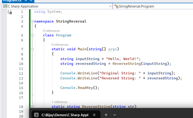 How To Reverse A String In C# Using Inbuilt Function? - AspDotnetHelp.com