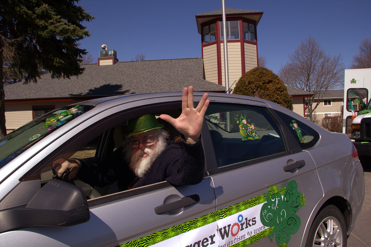 Woody gives Spock greeting