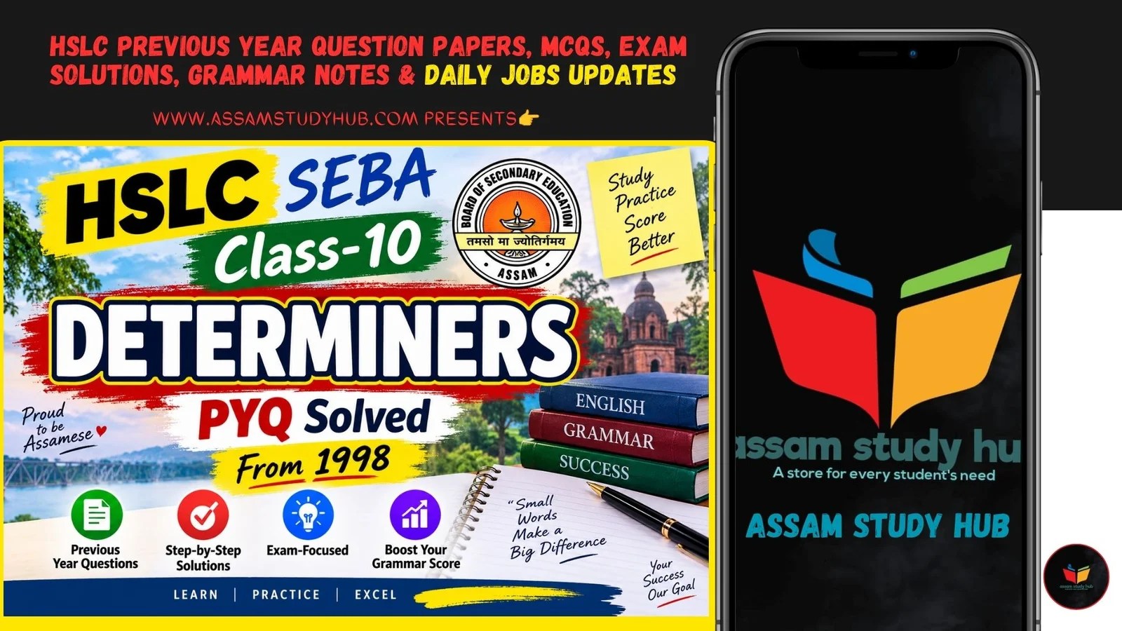 HSLC SEBA Class-10 Determiners PYQ Solved From 1998