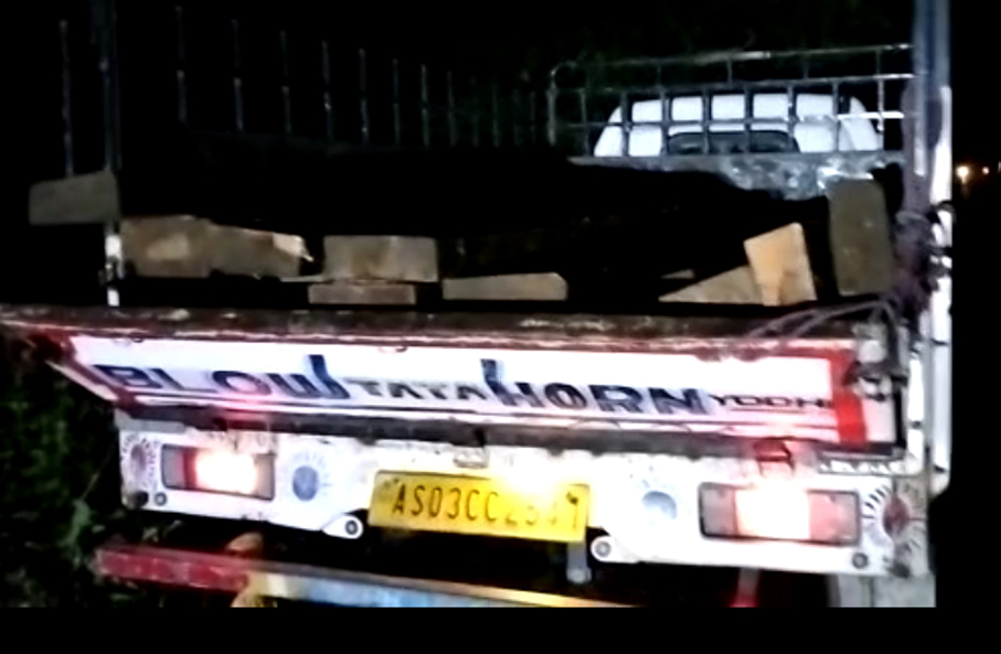 Seized valuable smuggled timber I বোকাখাতত চোৰাং কাঠ ভৰ্তি গাড়ী জব্দ