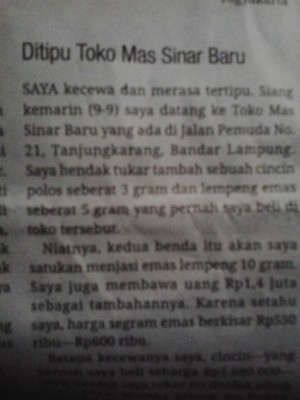 Harga Emas Tembus Rp 500 Ribu Per Gram Lampung 