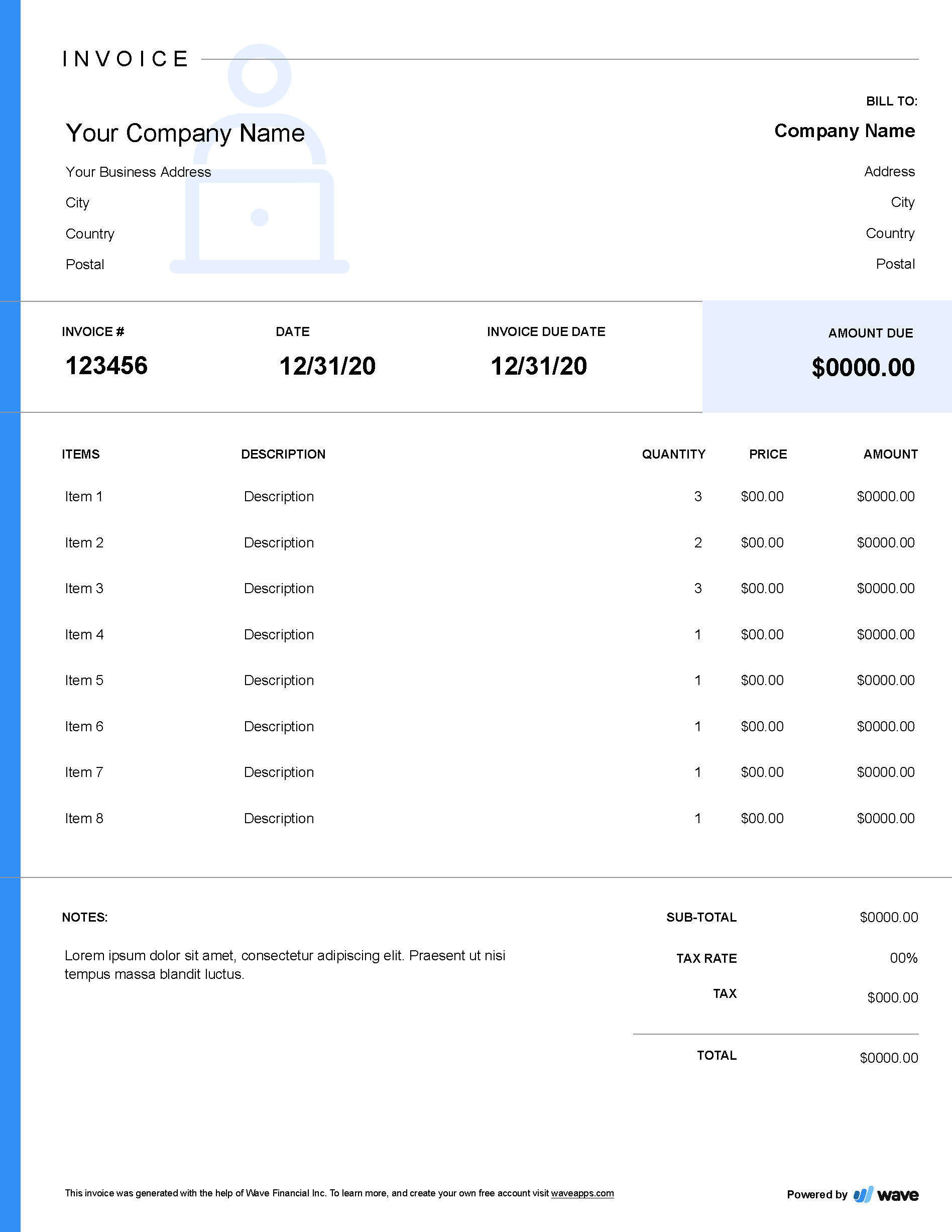 Google Docs Purchase Order Template