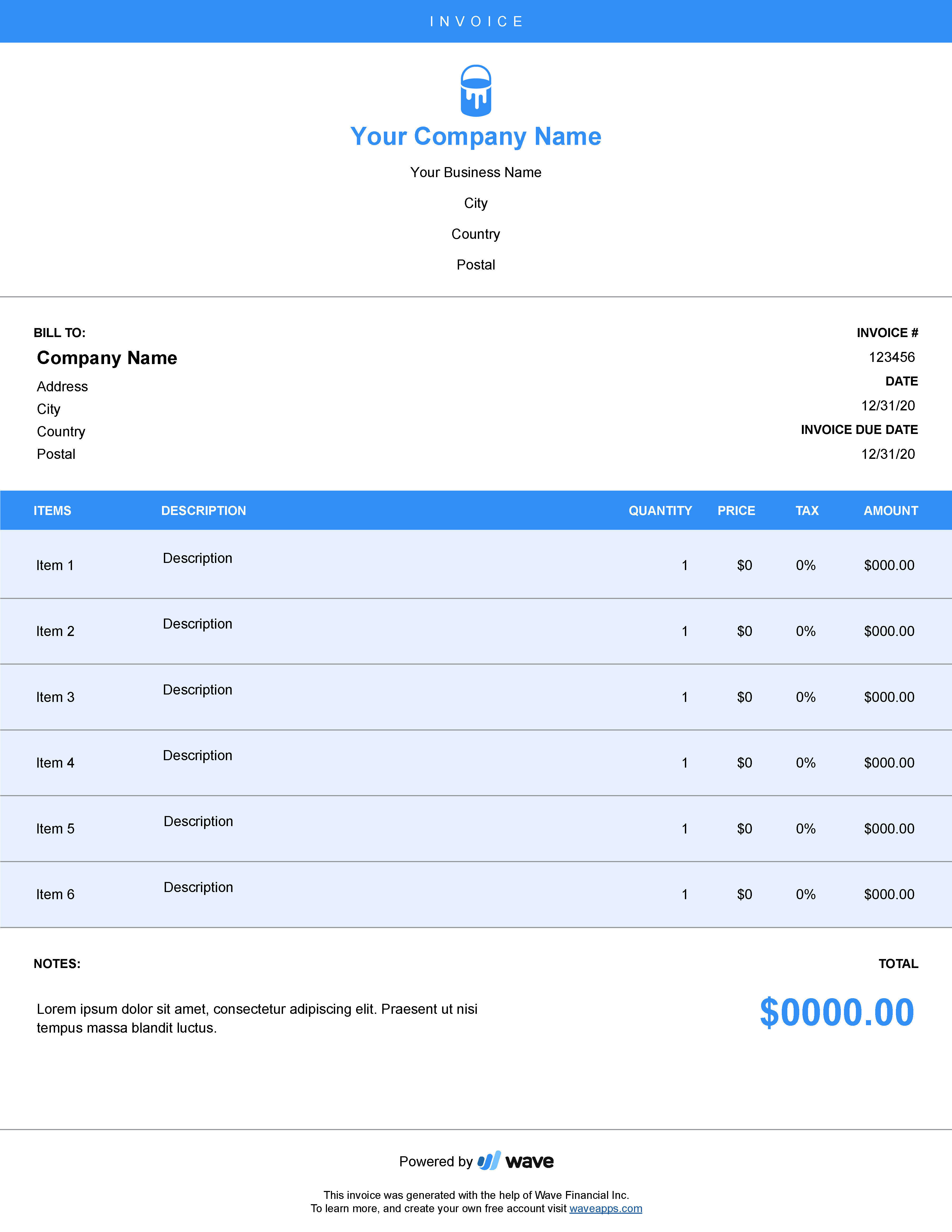 Painter Invoice Template