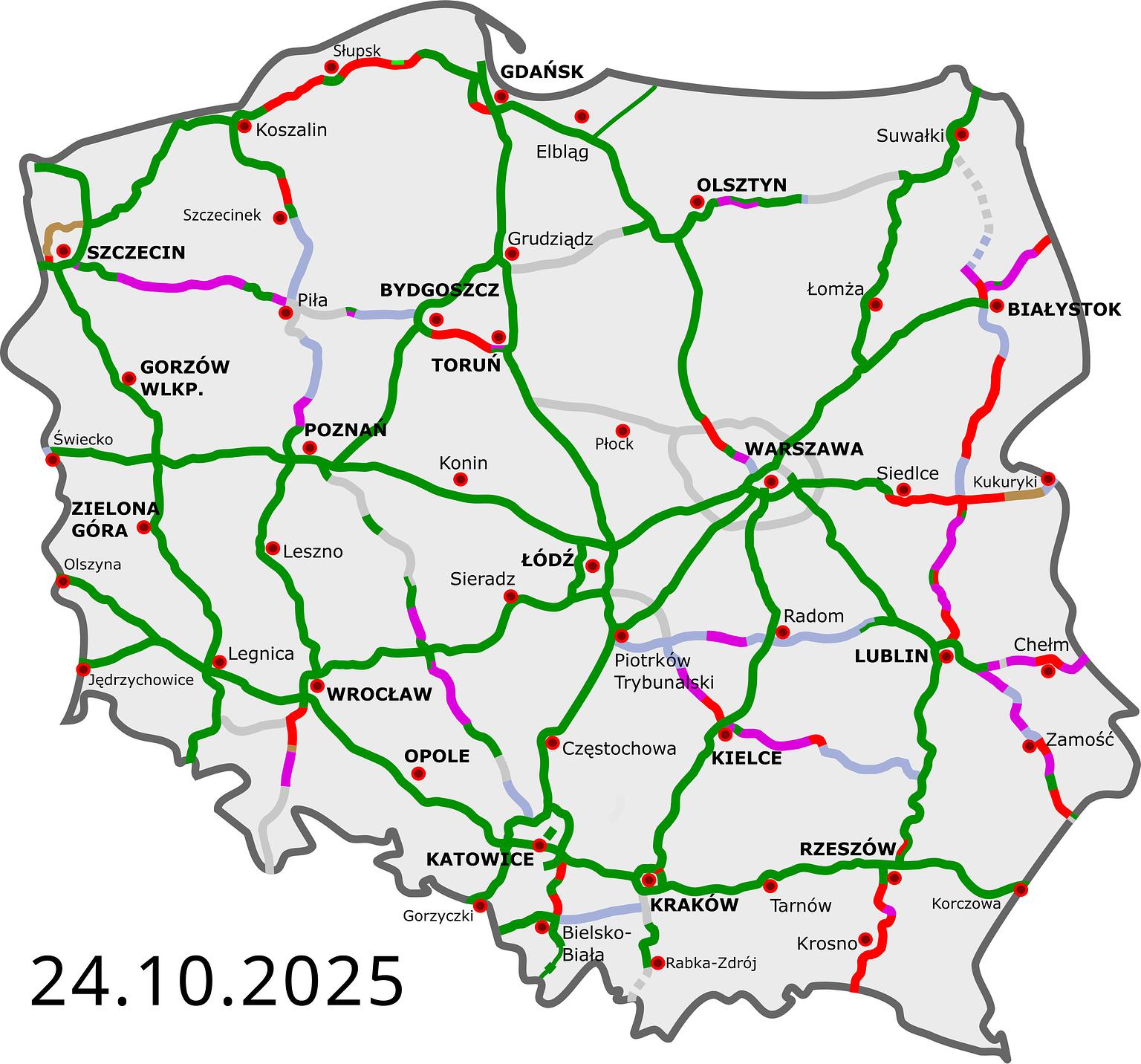 Road Tolls Poland Driver Guide 2026 Poland Highways Map 2025 1536 
