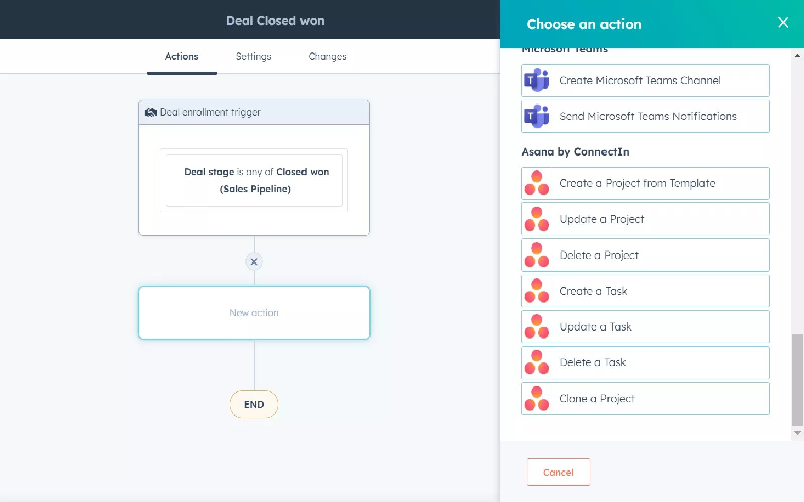 Hubspot automation by connectin + asana • asana