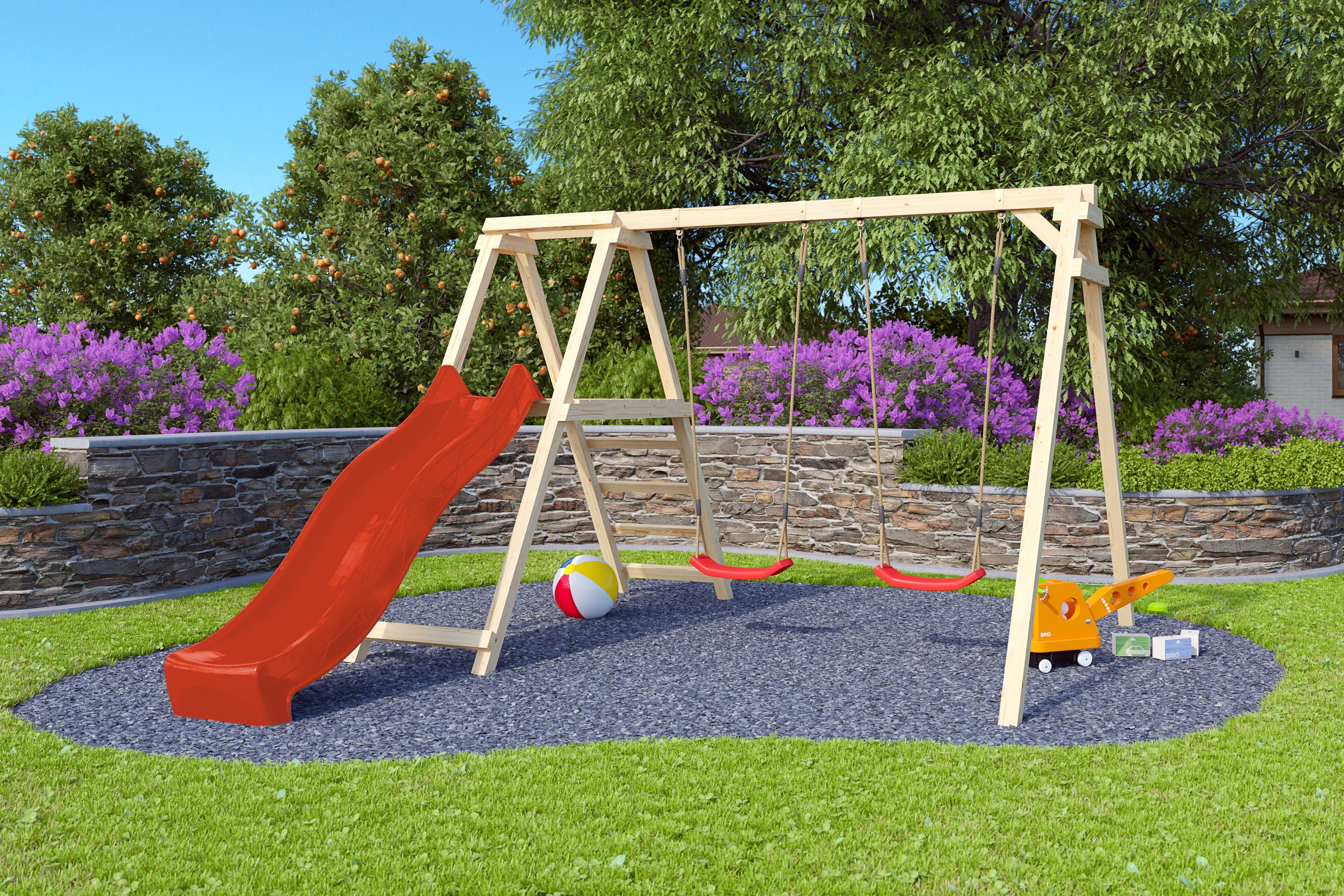 Hudora 64024 Vario Basismodul V Individuell Konfigurierbare Garten Schaukel Inkl Brettschaukel Beige Blau 2 10 X 1 20 X 2 06 M Amazon De Spielzeug