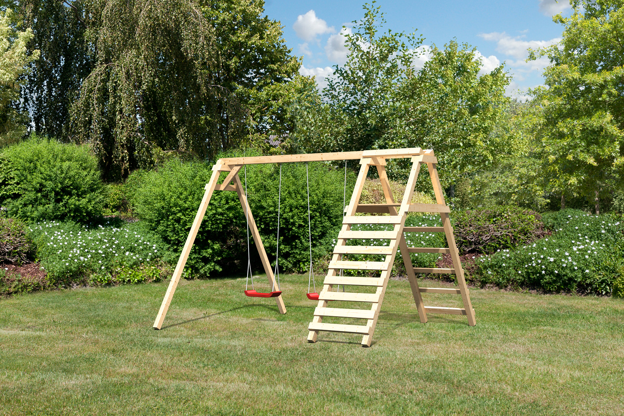 Maxi Set Kinderspielgerat Fun Gym Naturspielplatz Schaukel Rutsche Spielplatz