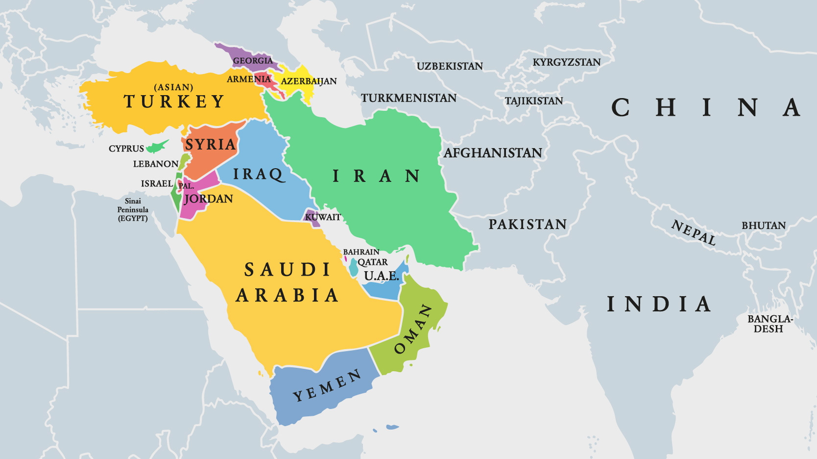 Map Of Western Asia Mapa De Asia Occidental PUFJY West Asia 