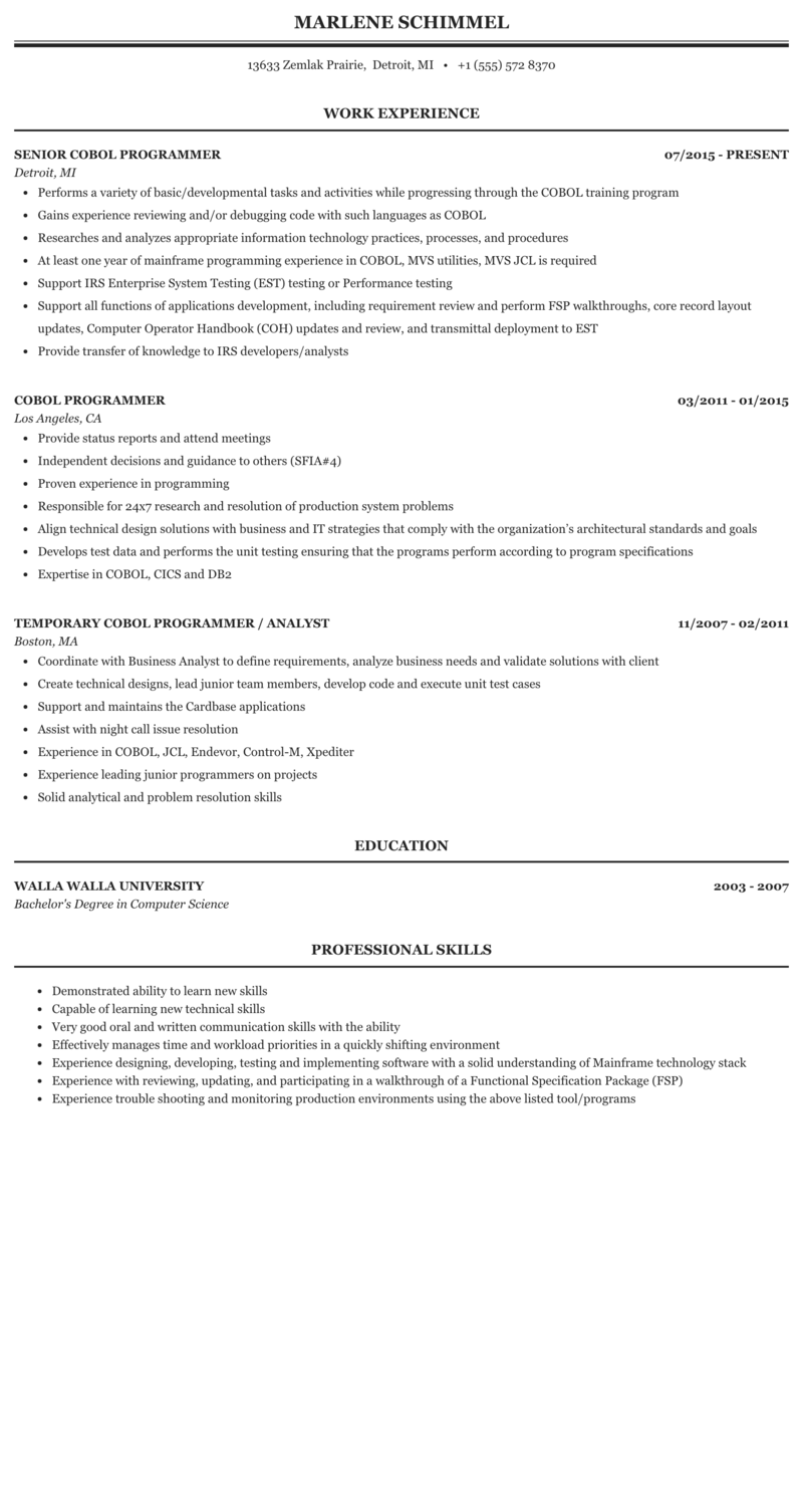 cobol-programmer-resume-sample-2023