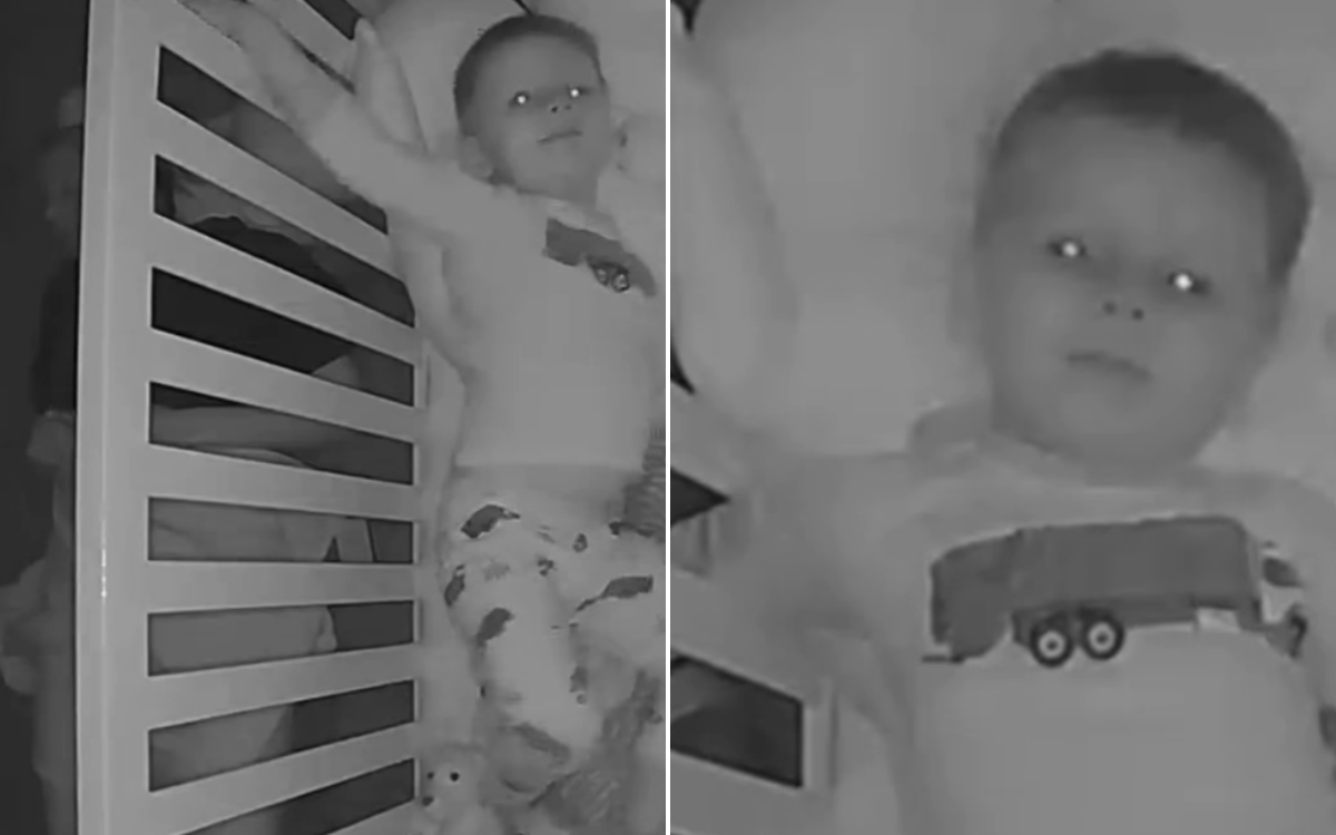 Scared toddler reached out crib for mom—babycam captured what happened next