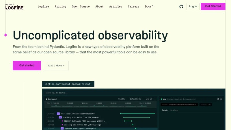 Logfire Uncomplicated Observability For Python Applications - Professional Gradient Picture - Desktop