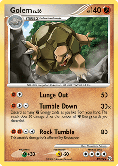 The following tms changed from its original move: Golem | PokÃ©dex