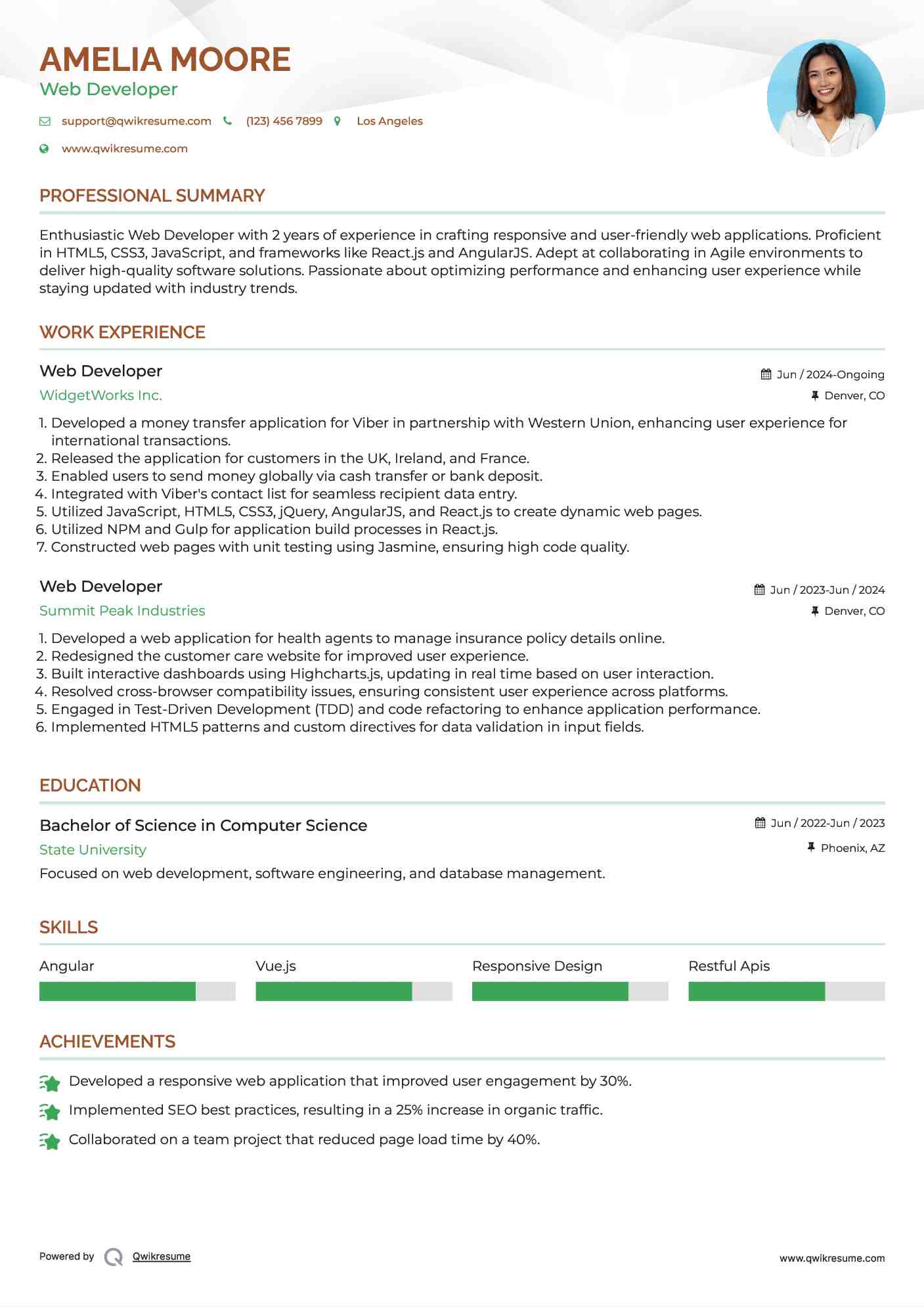 Prior experience with drools rule engine Web Developer Resume Samples | QwikResume