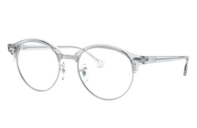 Ray Ban Prescription Glasses Clubround Optics Rb4246v Transparent Acetate 0rx4246v200149 Ray Ban Usa