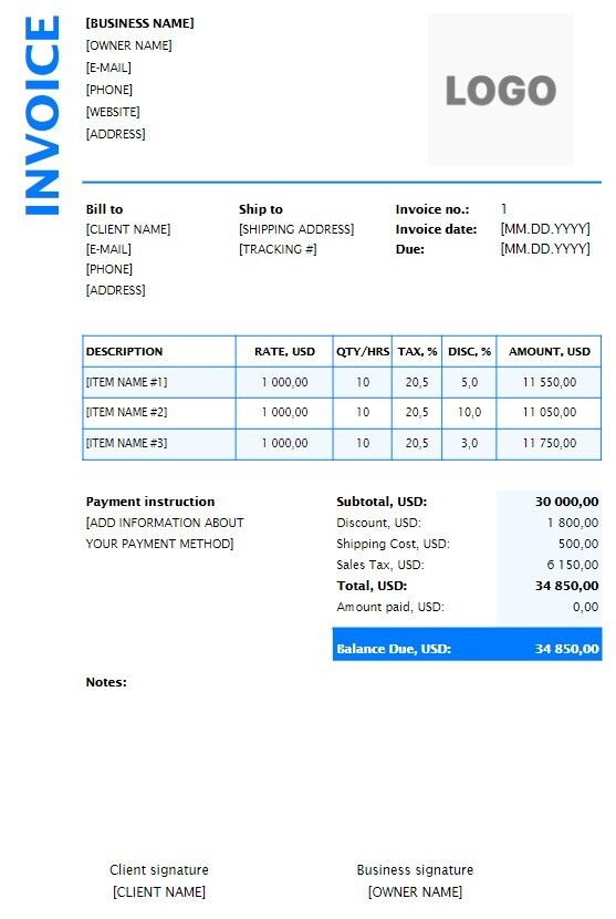 Free dj invoice templates (word, excel, pdf)