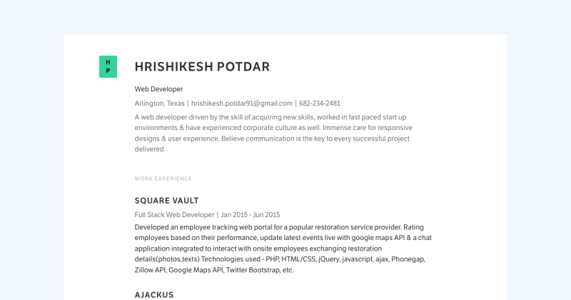 Pinterest Web Developer Resume Examples Resumecat - Download Modern Sunset Design | Ultra HD