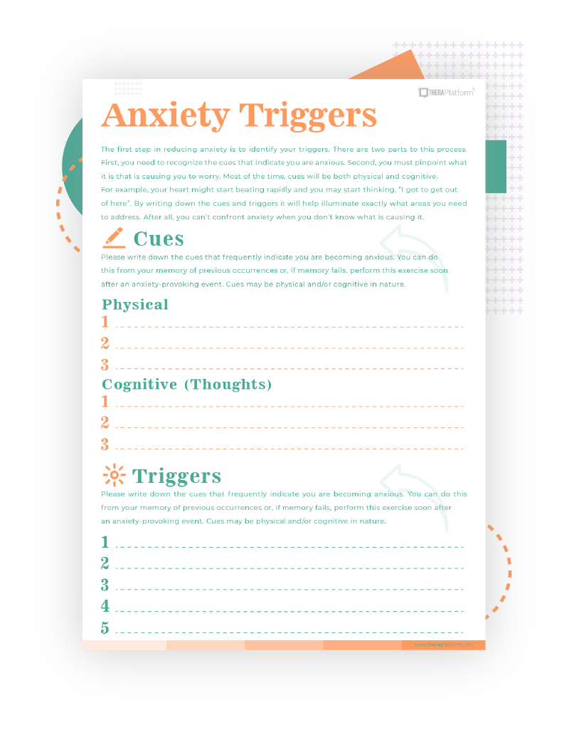 introduction to anxiety worksheet therapist aid - instead of anxiety f