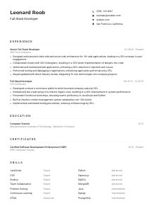 10 Python Full Stack Developer Resume Samples Templates For 2025 - Mobile City Backgrounds for Desktop