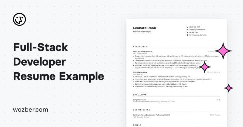 Full Stack Developer Resume Example Writing Guide - Retina Colorful Textures for Desktop