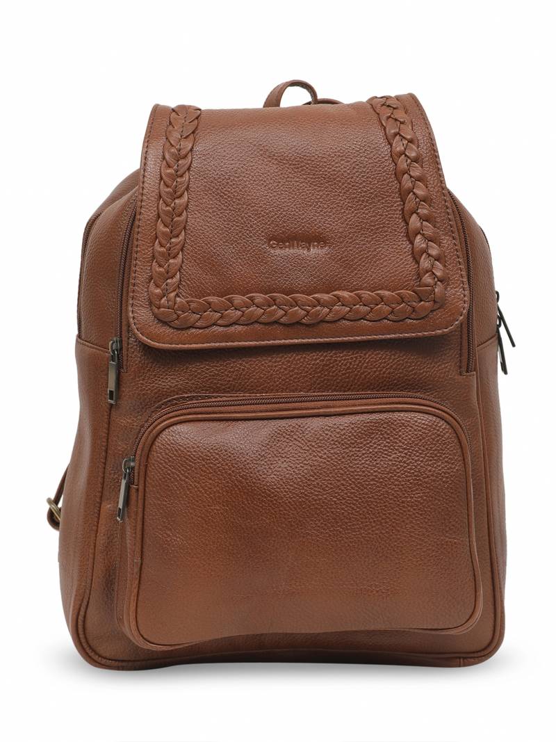 Genuine Leather Double Shoulder Travel Bucket Bag Backpack For Girls Adele 2952833