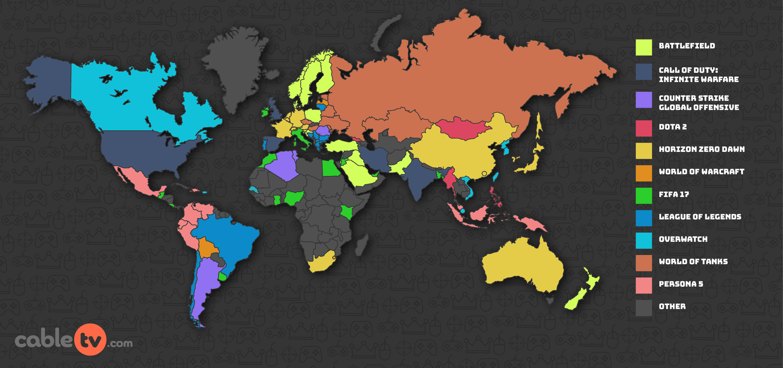 The most popular video game in every country