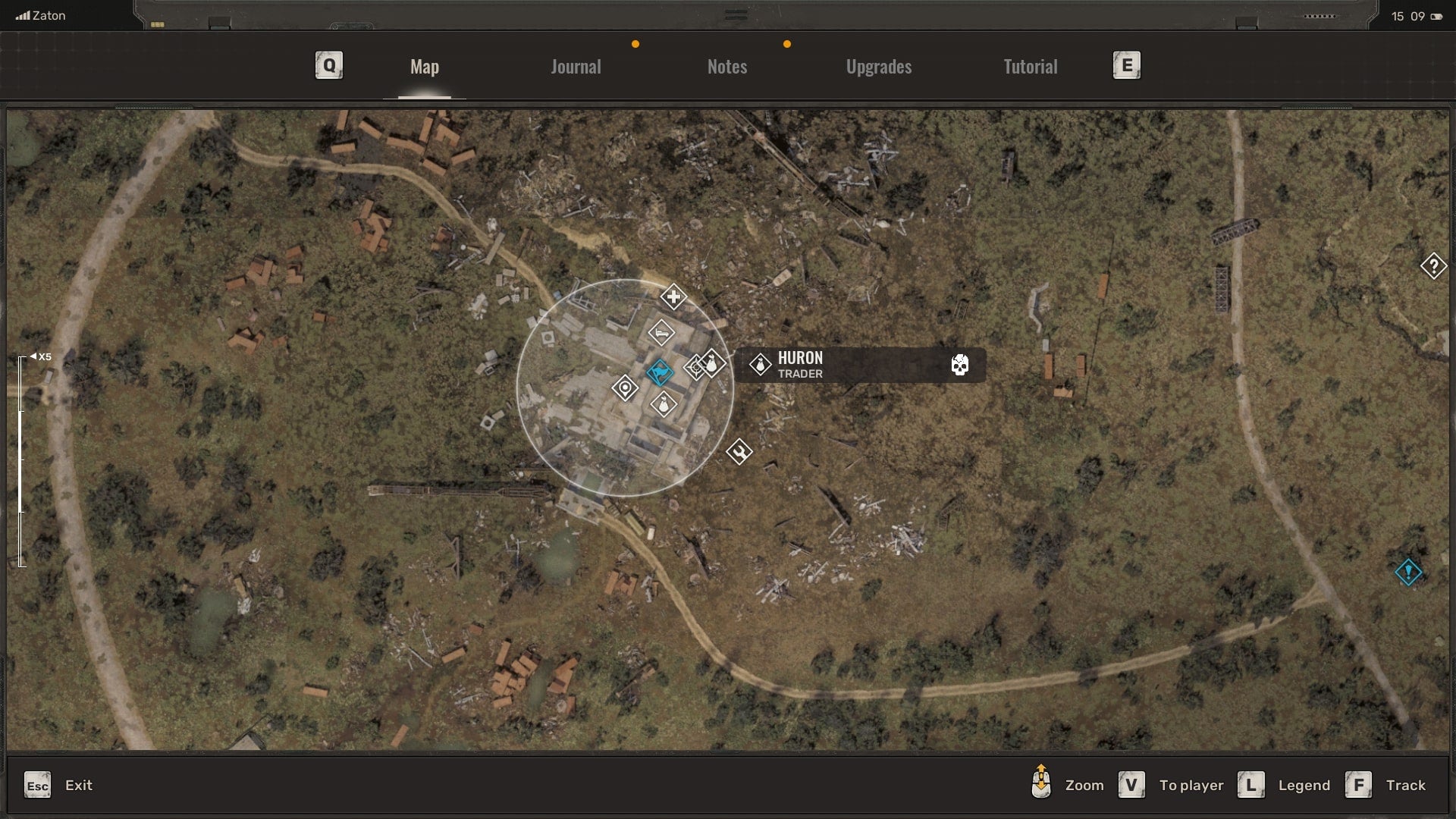 The location of Trader, Huron, in Garbage's Slag Heap is shown on the Stalker 2 map