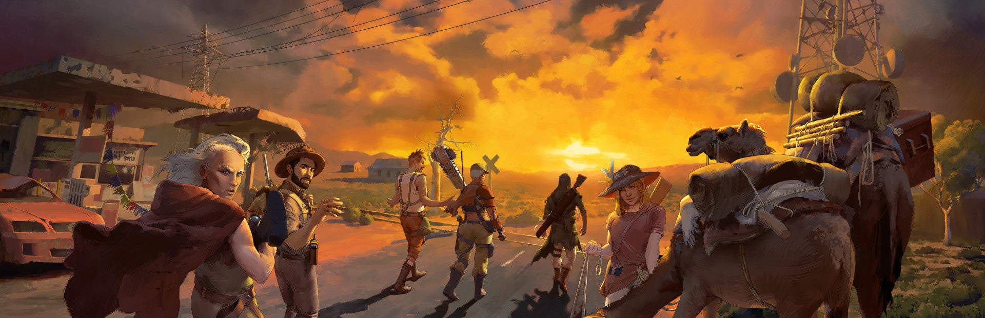 Open Roads Team Rock Paper Shotgun - Modern Light Illustration - 8K