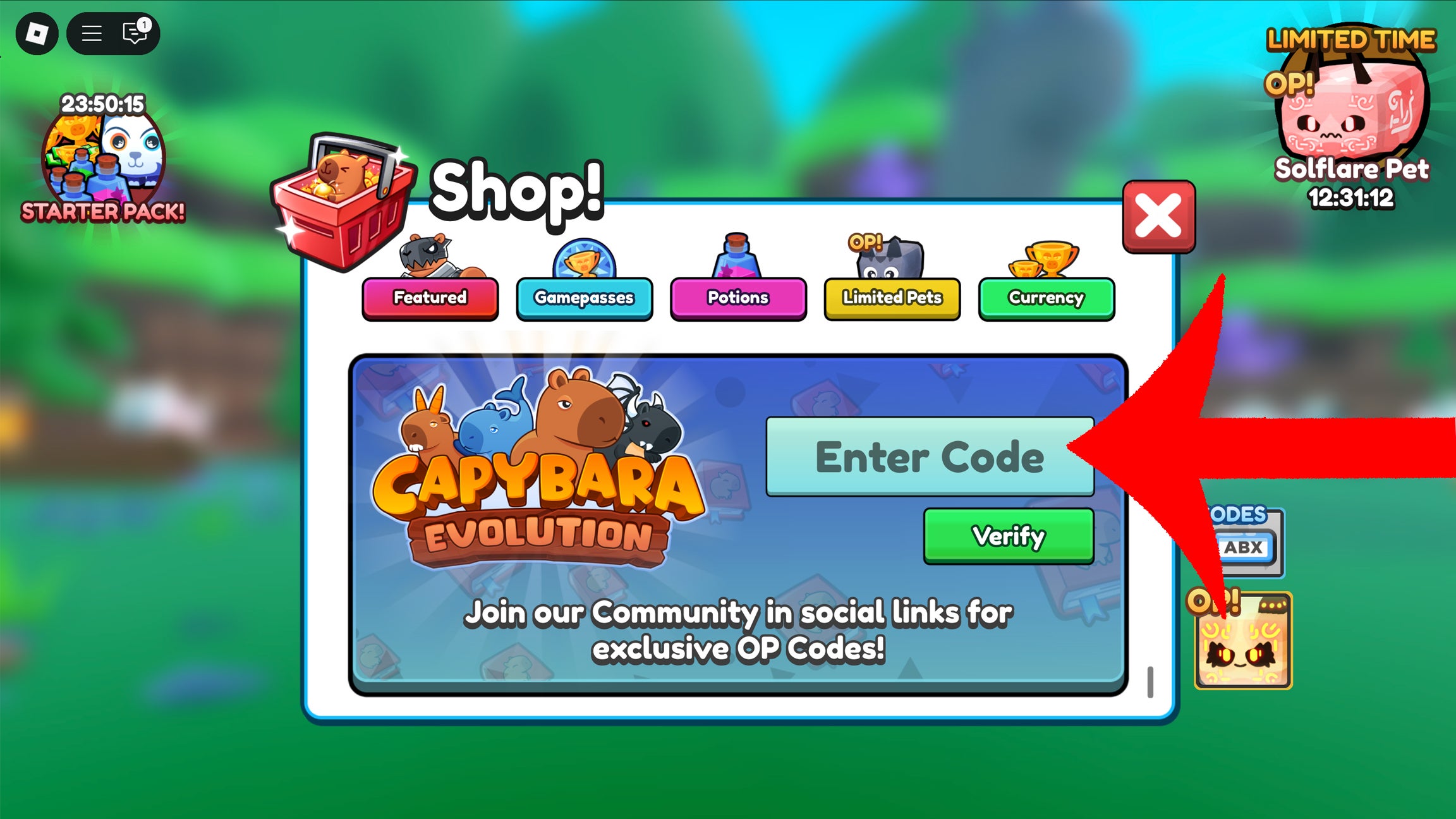 Roblox Capybara Evolution Codes - Creative Dark Background - Mobile