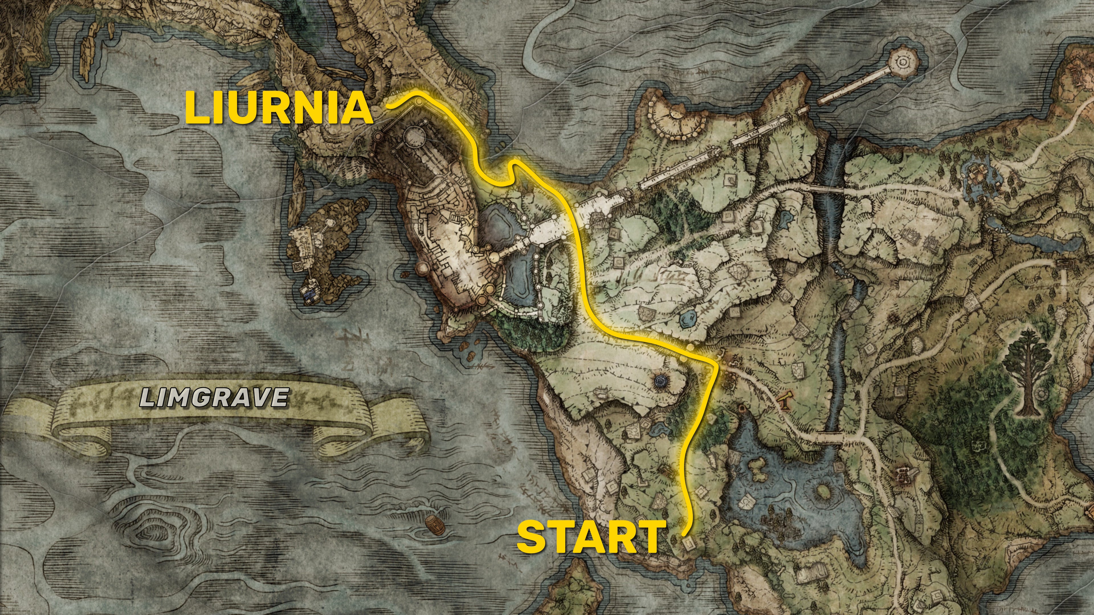 Ds2 All Npc Locations In Liurnia Map Elden Ring Liurnia Path Map 