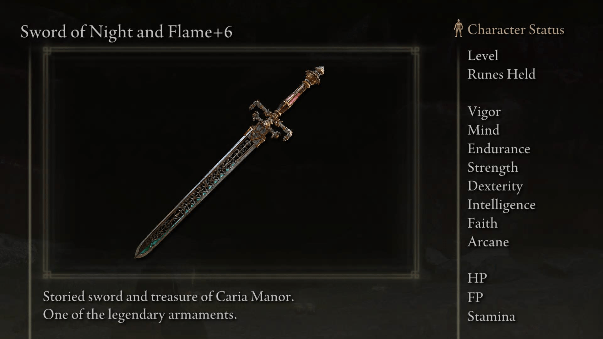 Best Elden Ring Sword Of Night And Flame Build Stats Weapon And