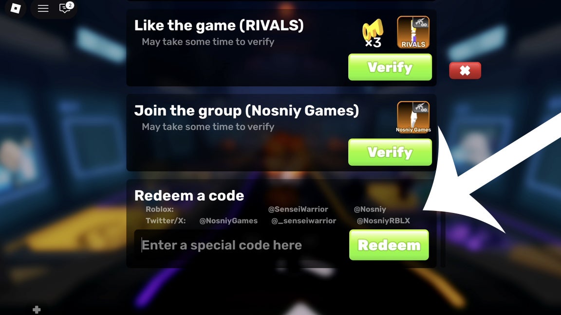 Rivals Codes For June 2026 Eurogamer Net Rivals Codes Menu 