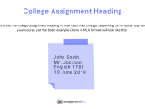 How To Make College Assignment Heading General Rules