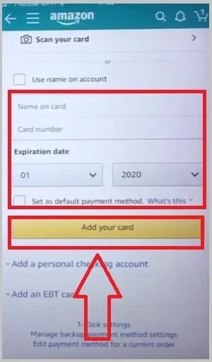 Fill information and add card