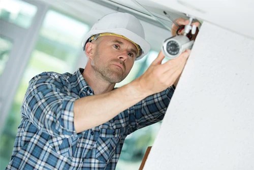 Professional home security camera installation