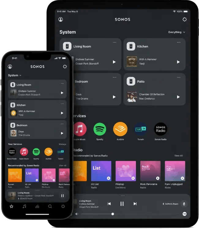 Sonos whole home audio control system