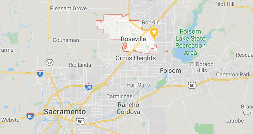 Roseville CA Map