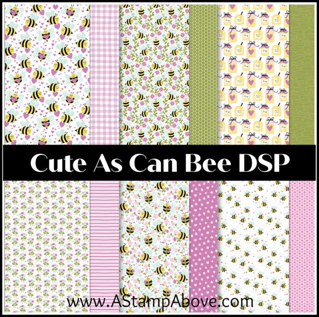 Learn how to make a SUPER easy card layout with the MEANT TO BEE BUNDLE and CUTE AS CAN BEE Designer Series Paper - Video tutorial and all dimensions provided at www.AStampAbove.com.